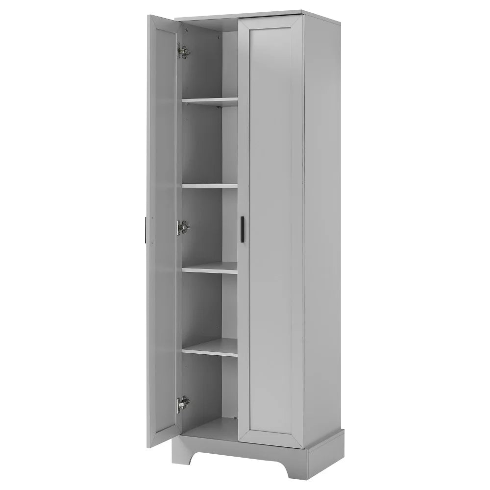 22'' Double Door Storage Cabinet with Adjustable Shelves, High Quality Bathroom Cabinet with  MDF Material, for Living room, Bathroom, Black