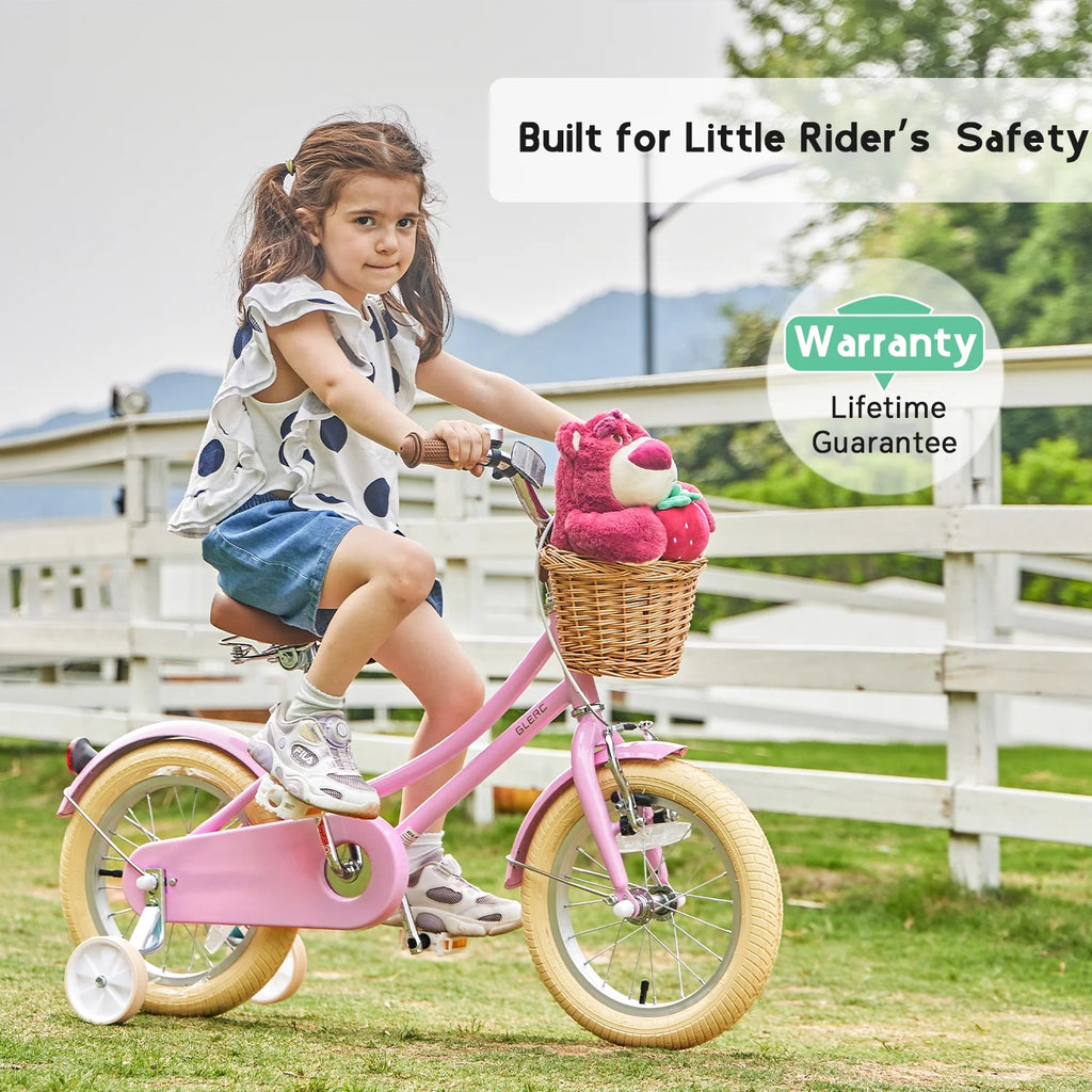 Glerc Little Molly 12 inch Kids Girls Bike for1 2-4 Years Old Child and Toddler,gifts,Pink