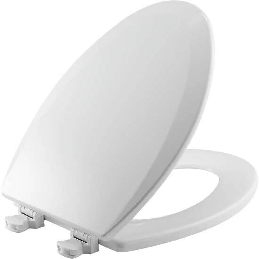 Bemis Elongated Enameled Wood Toilet Seat in White with Easy?Clean? Hinge