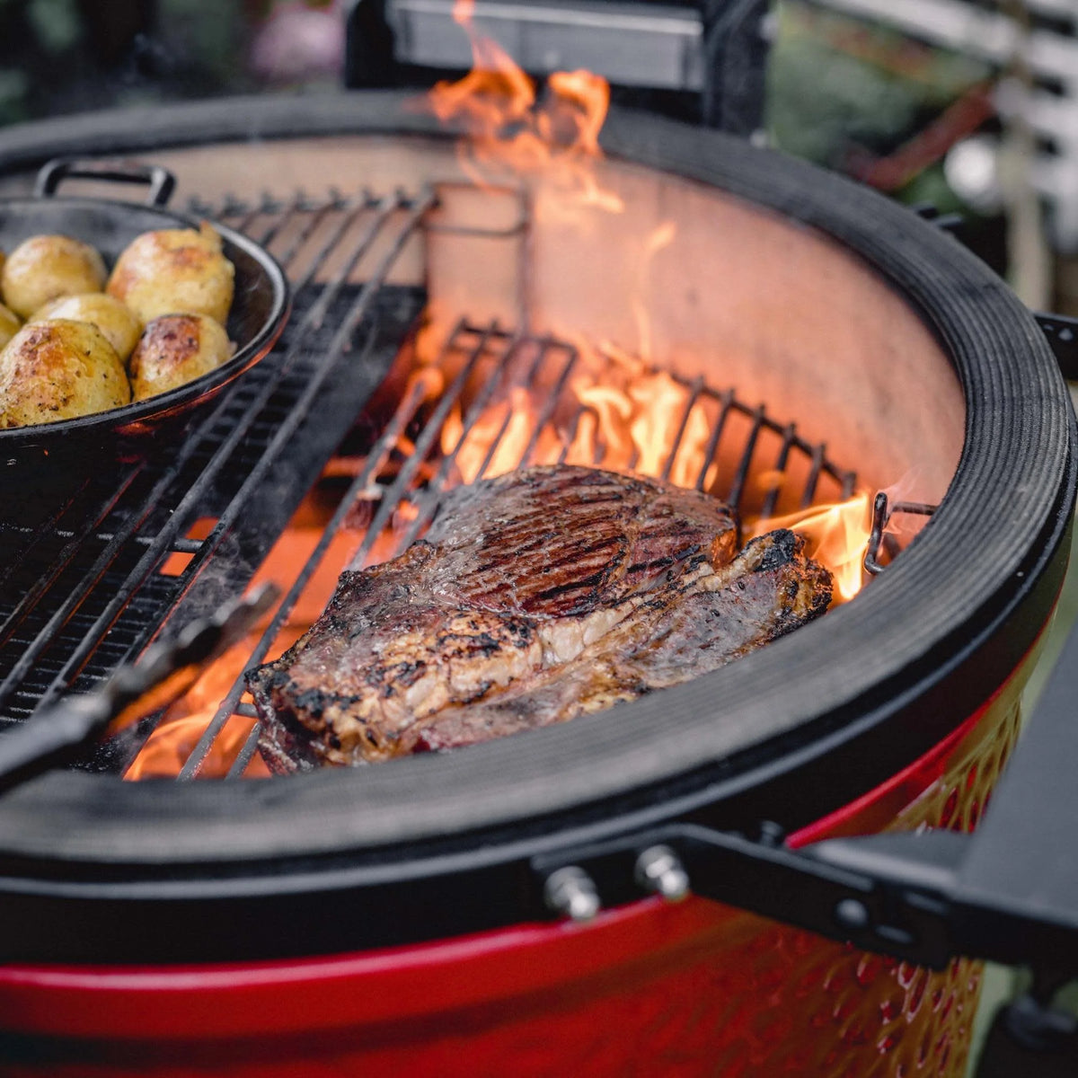 Kamado Joe Classic II 18 inch Charcoal Grill in Blaze Red