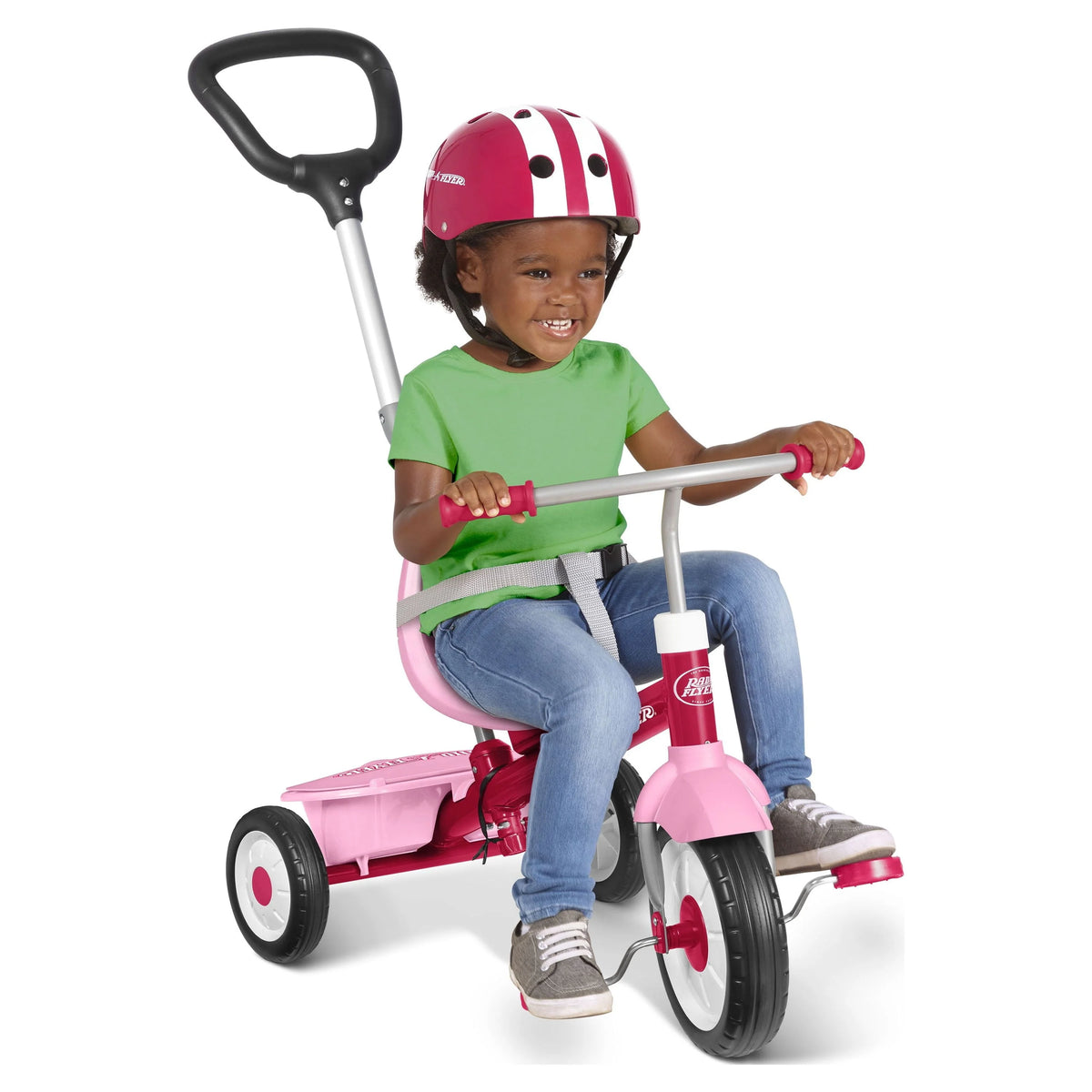Radio Flyer, 3-in-1 Stroll 'N Trike, 3 Stages Grows with Child, Pink Tricycle