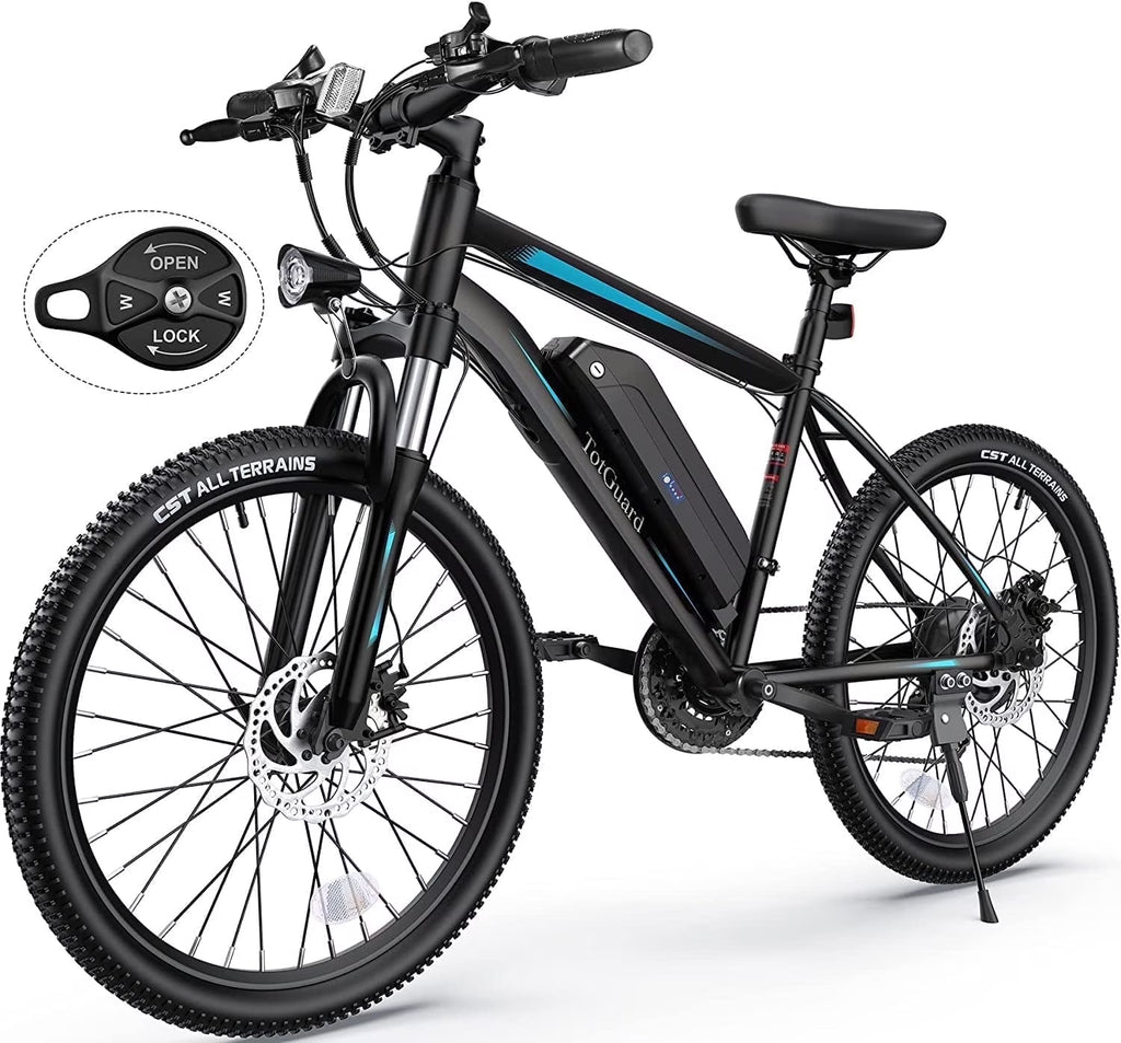 TotGuard Electric Bike for Adults, 26" Ebike 350W Adult Electric Bicycles, Electric Mountain Bike with 36V 10.4Ah Battery, Suspension Fork, Shimano 21 Speed Gears