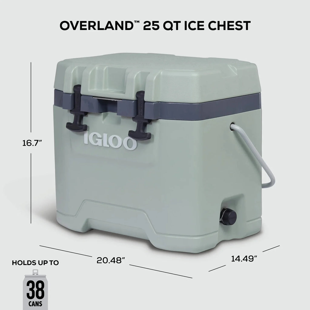 25 QT Overland Ice Chest Cooler, Green