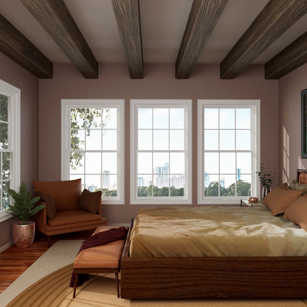 Ekena Millwork 3 1/2"W x 3 1/2"H x 120"L 3-Sided (U-Beam) Mena HeritageTimber Faux Wood Ceiling Beam, Kona Brown