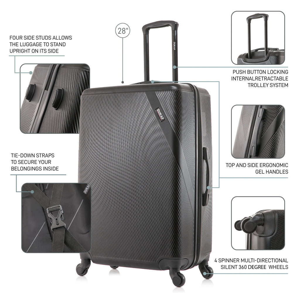 DUKAP Discovery 28" Hardside Lightweight Luggage with Spinner Wheels, Handle and Trolley, Pink