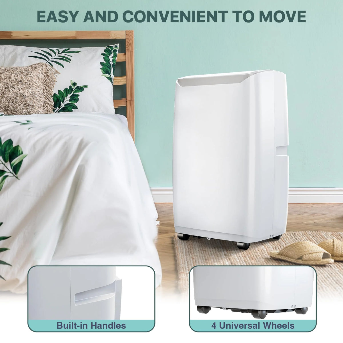 TROPOW Portable Room Air Conditionerss, 12,000 BTU Portable AC Unit with Multi-Speed Fan, Dehumidifier Mode, Easy-to-Clean Washable Filter,White