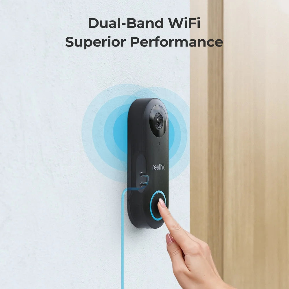 Reolink 2pcs Doorbell Camera 5G/2.4GHz WiFi Chime, 5MP Night Vision, 180 Motion Human Detection, 2 Way Talk, Local Storage Google Assistant