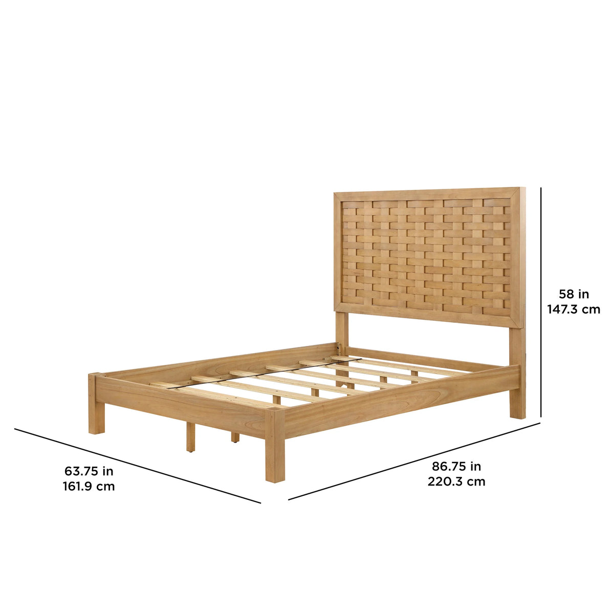 Better Homes & Gardens Bristol Queen Woven Bed, Natural Oak finish, by Dave & Jenny Marrs