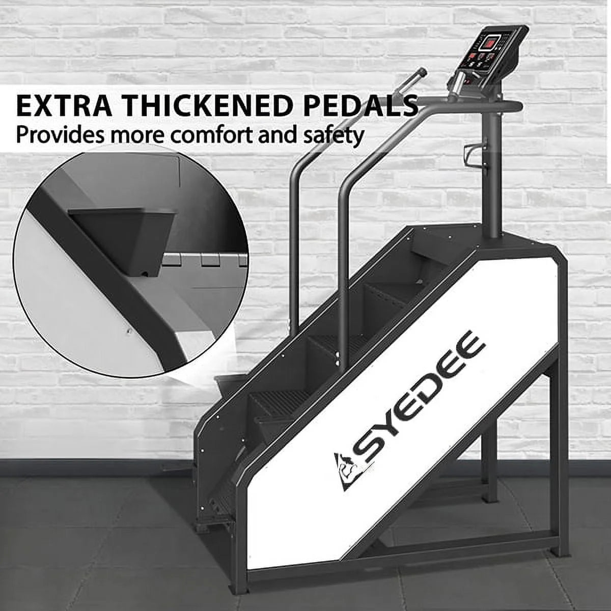 Stairmaster, syedee Stair Stepper with LED Screen, Stepmill Exercise Machine with 12 Workout Programs, 441LBS Step Machine, 24-164 Steps/Minute(White)