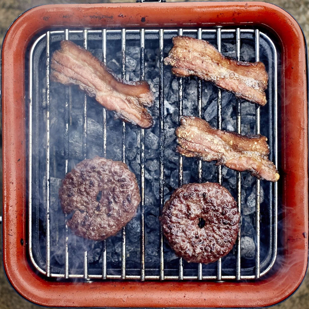 Everdure Cube Charcoal Grill with Cool Touch Handles, Storage Container & Bamboo Serving Board