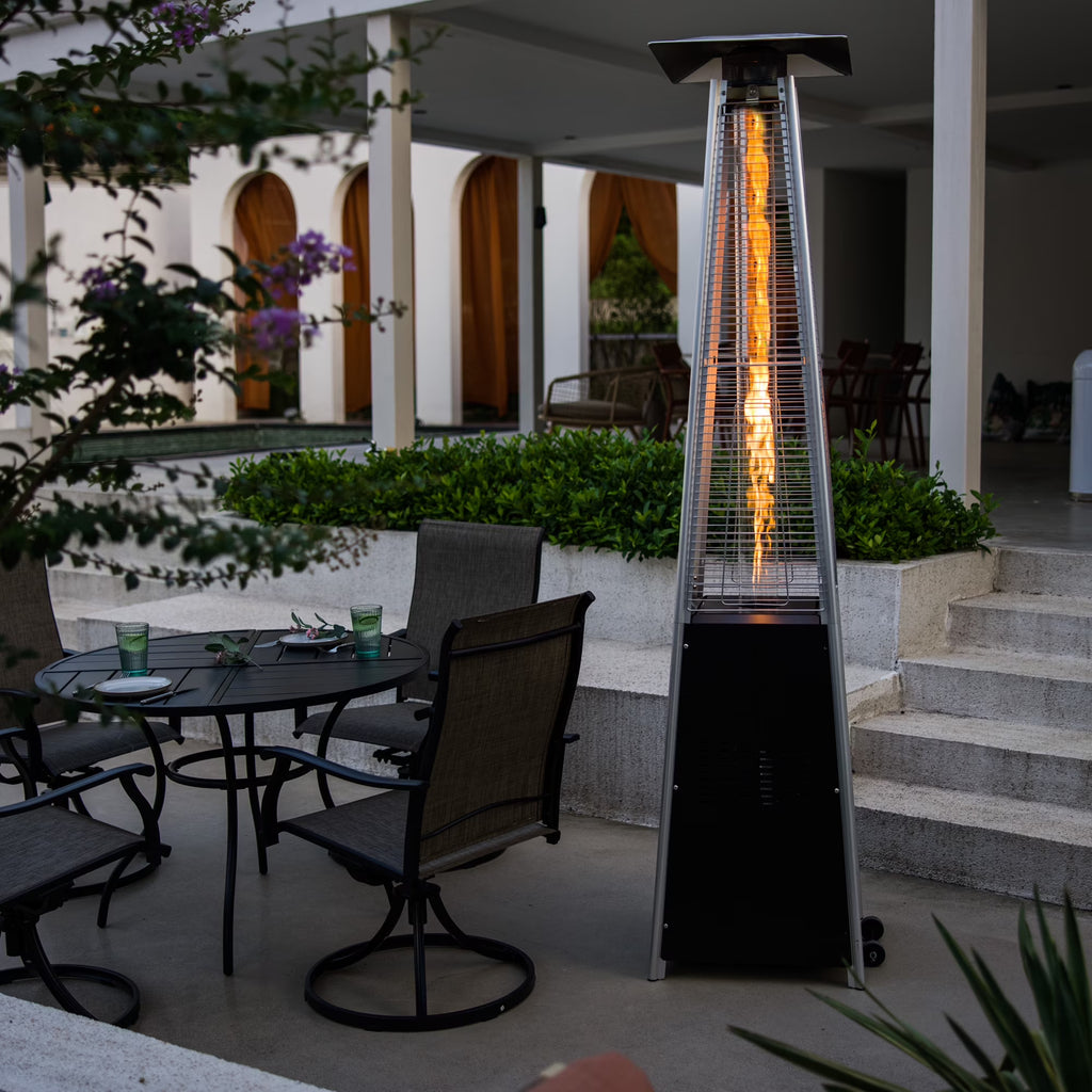 OuterMust Pyramid Patio Heater 48,000 BTU Outdoor  Propane Heater with Wheels,Black