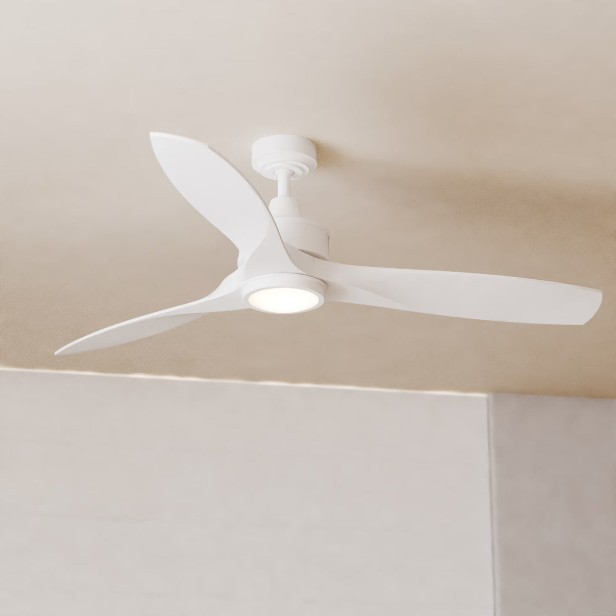 Vaxcel Curtiss Satin Brass Mid-Century Modern MCM Wood Propeller Ceiling Fan with LED Light Kit and Remote