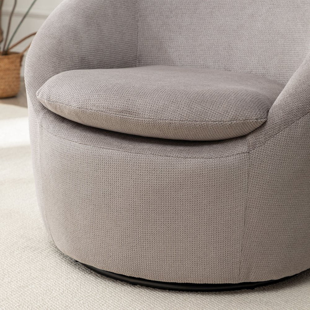 Roundhill Furniture Winnie Modern Barrel Chair, 360 Swivel