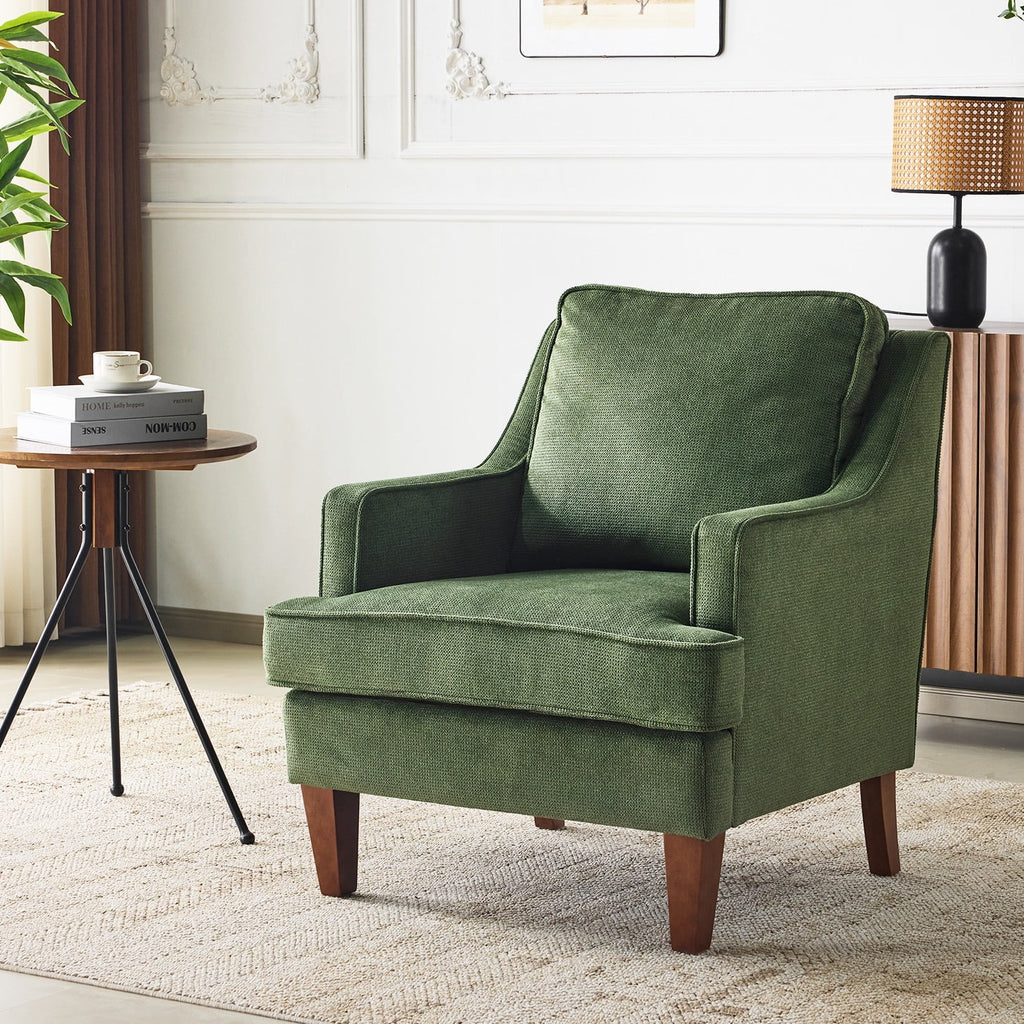 Ktaxon Fabric Accent Chair, Reading Armchair with Removable Cushion, Single Sofa with Extra Seat Depth for Living Room Bedroom Black