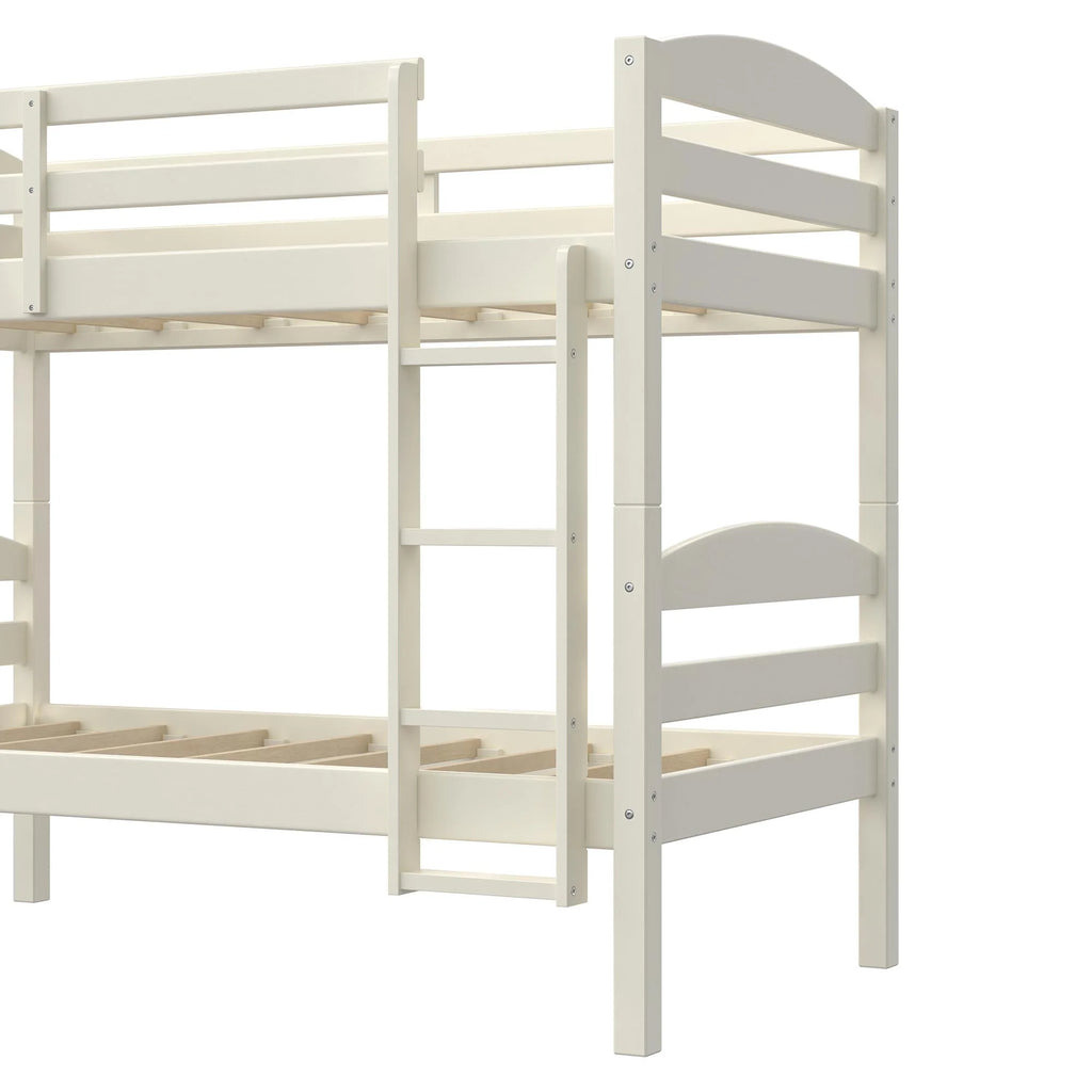 Better Homes & Gardens Leighton Solid Wood Twin-over-Twin Convertible Bunk Bed, Vanilla