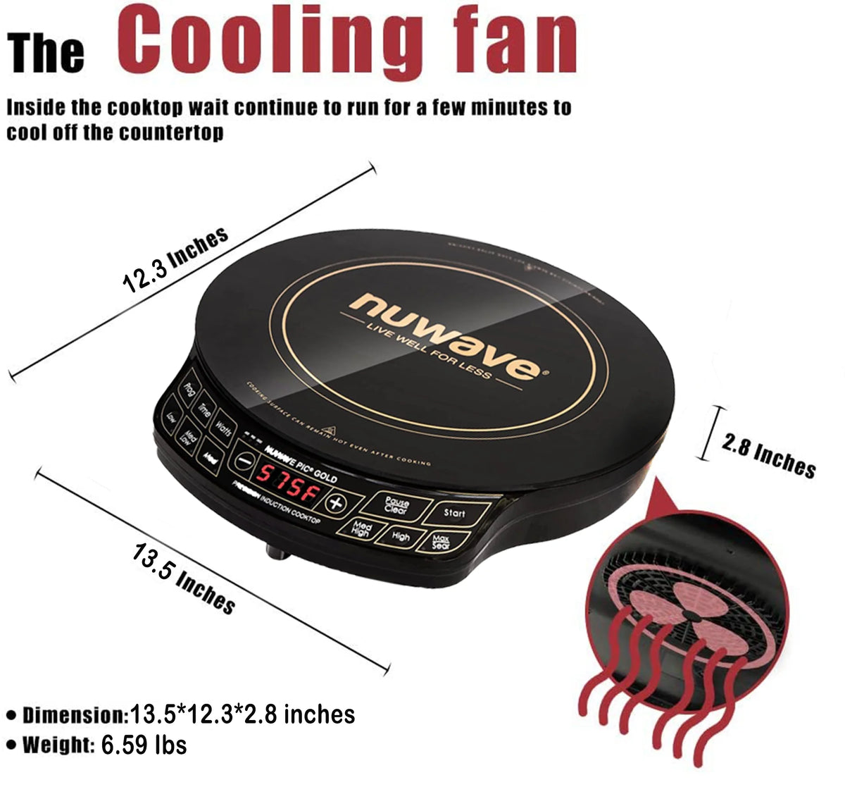 NuWave Electric Double Induction Cooktop 8 Portable Ultrathin with Sensor Touch Precision Induction Cooktop Burner, Home