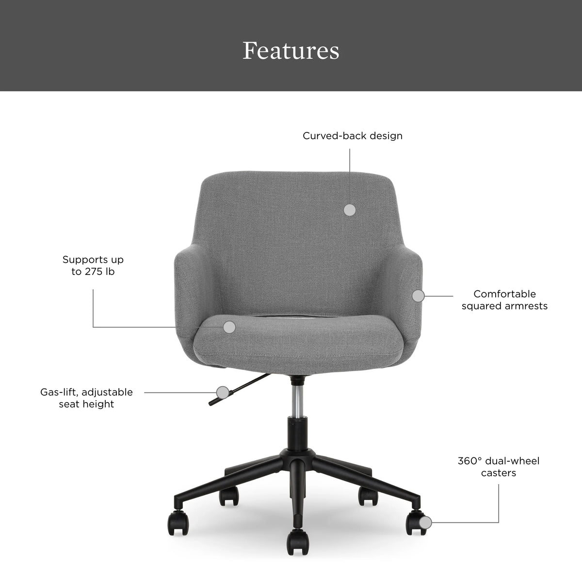 Better Homes & Gardens Lillian Office Chair, Rose