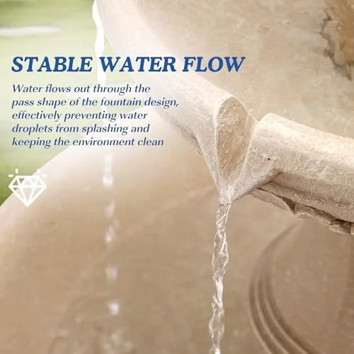 Italian Outdoor Water Fountains Garden Decor - 48.4''H Fountains and Waterfalls Outside, Large Cascading Indoor Floor-Standing Resin Bubbler Fountain Features W/Pump for Patio, Yard and Home