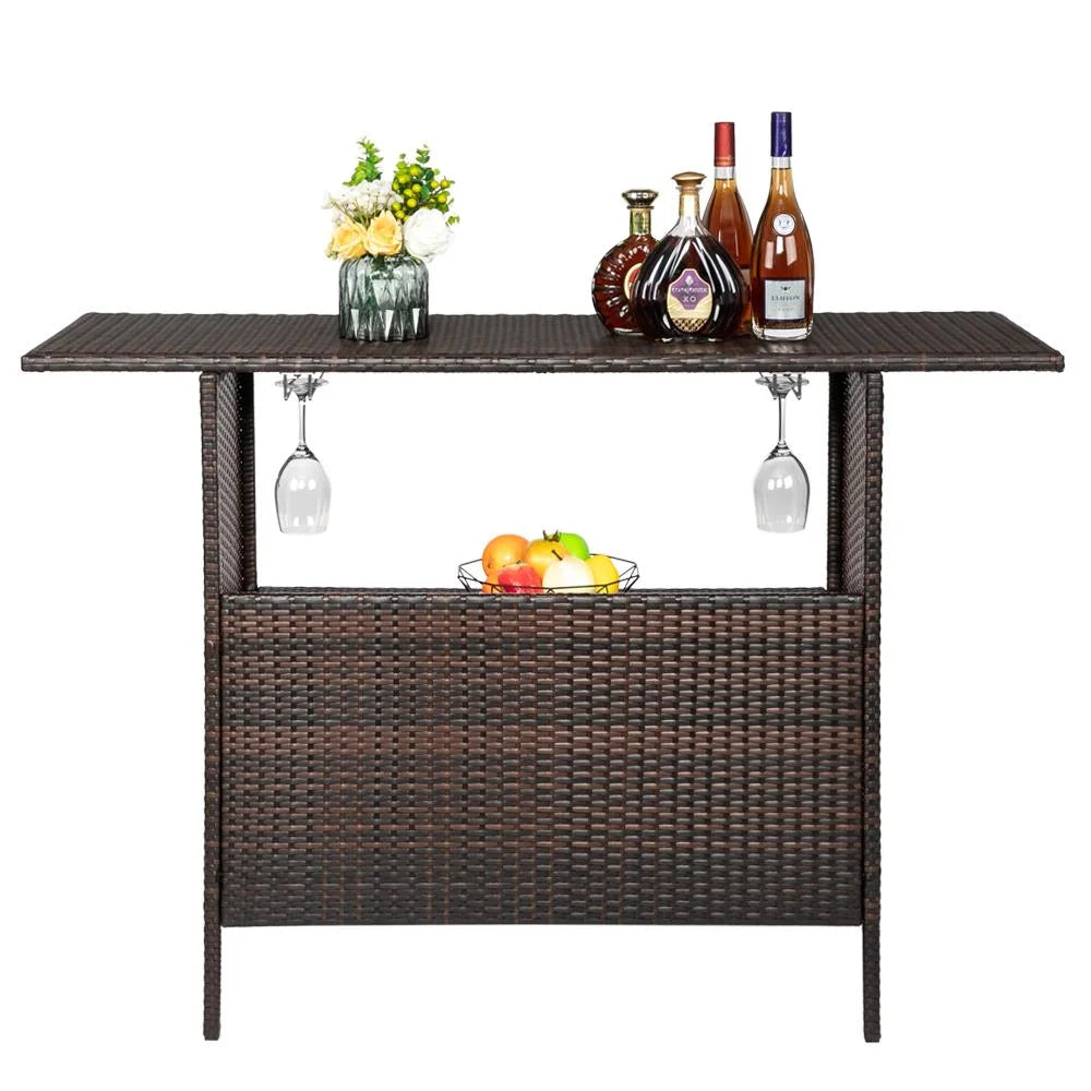 UBesGoo Set of 2 Wicker Chairs, Rattan Furniture Dining Chairs for Kitchen, Living Room, Wicker Conversation Bistro Chairs for Outdoor and Indoor, Brown