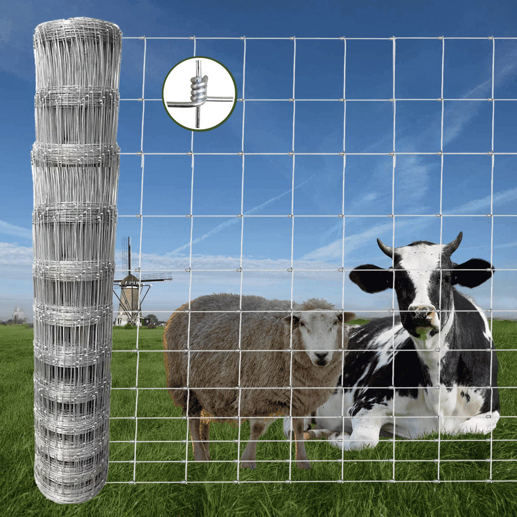 Farm Fence, 4ft x 164ft Galvanized Wire Fencing, Cattle Fence, Deer Fence, Heavy Zinc Coating Farm Fence Used to Hog Goat Fencing for Yard Garden and Field