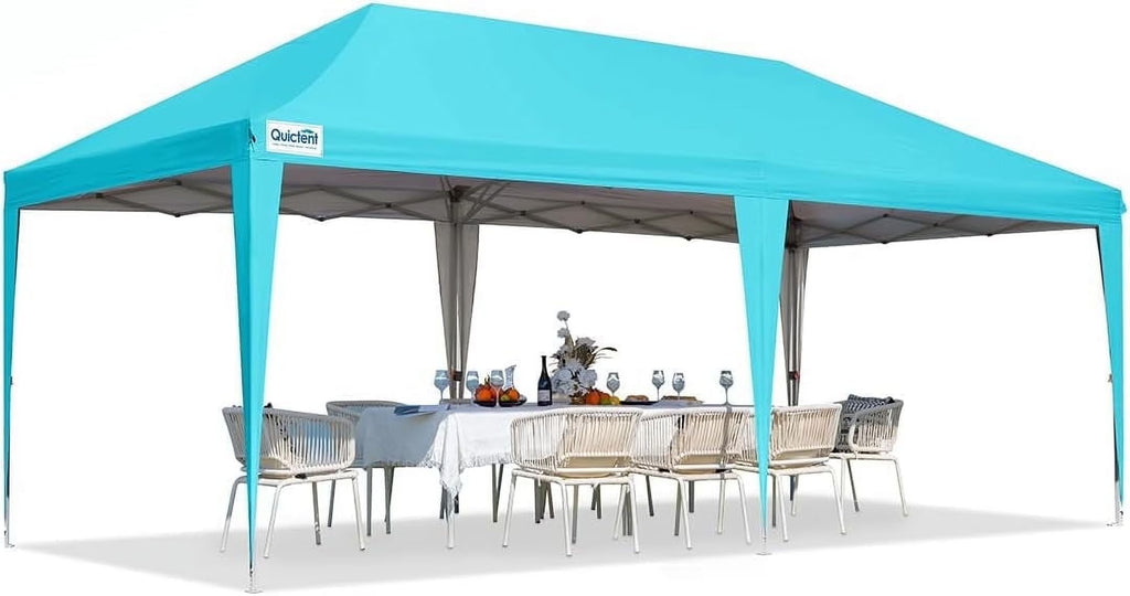 Quictent 10x20ft Easy Pop up Canopy Tent Instant Outdoor Canopy Shelter Folding Party Tent, White