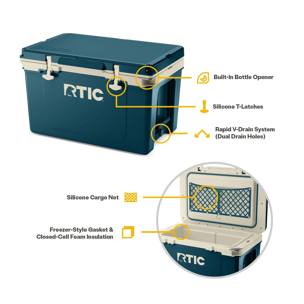 RTIC 52 QT Ultra-Light Hard-Sided Ice Chest Cooler, Fits 76 Cans, Trailblazer