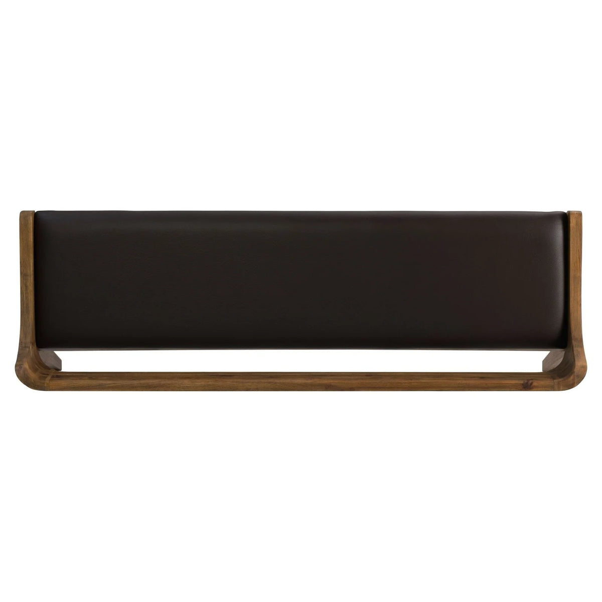 Boraam Rasmus Low Back Faux Leather and Wood Dining Bench, Chestnut Wire-Brush Finish