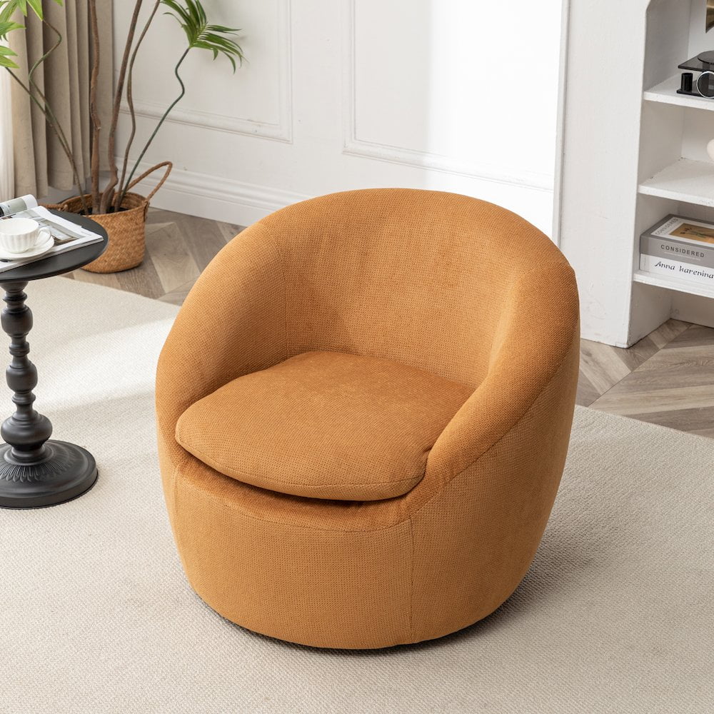 Roundhill Furniture Winnie Modern Barrel Chair, 360 Swivel
