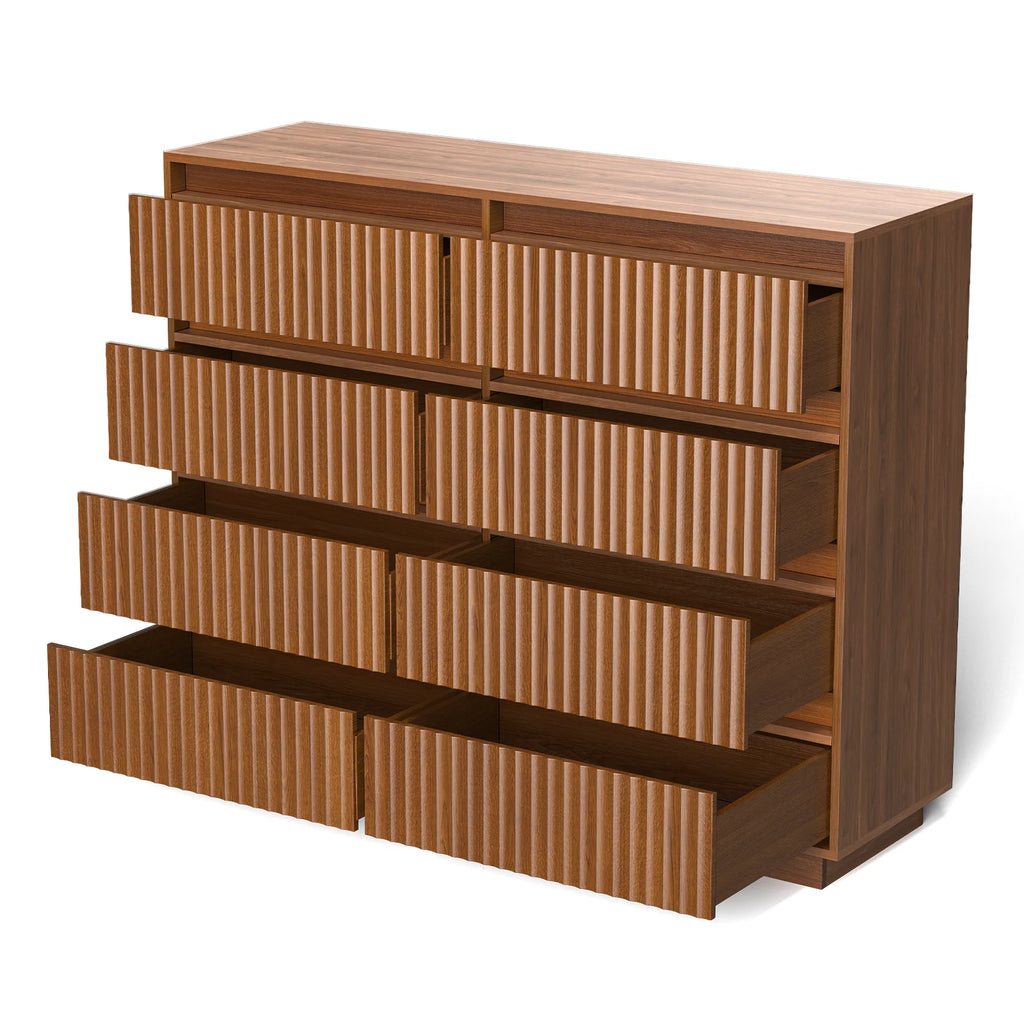 Wood Dresser, 6 Drawer Dresser for Bedroom, Modern Chest of Drawers with Deep Drawers Waterproof Living Room, Hallway, Entryway