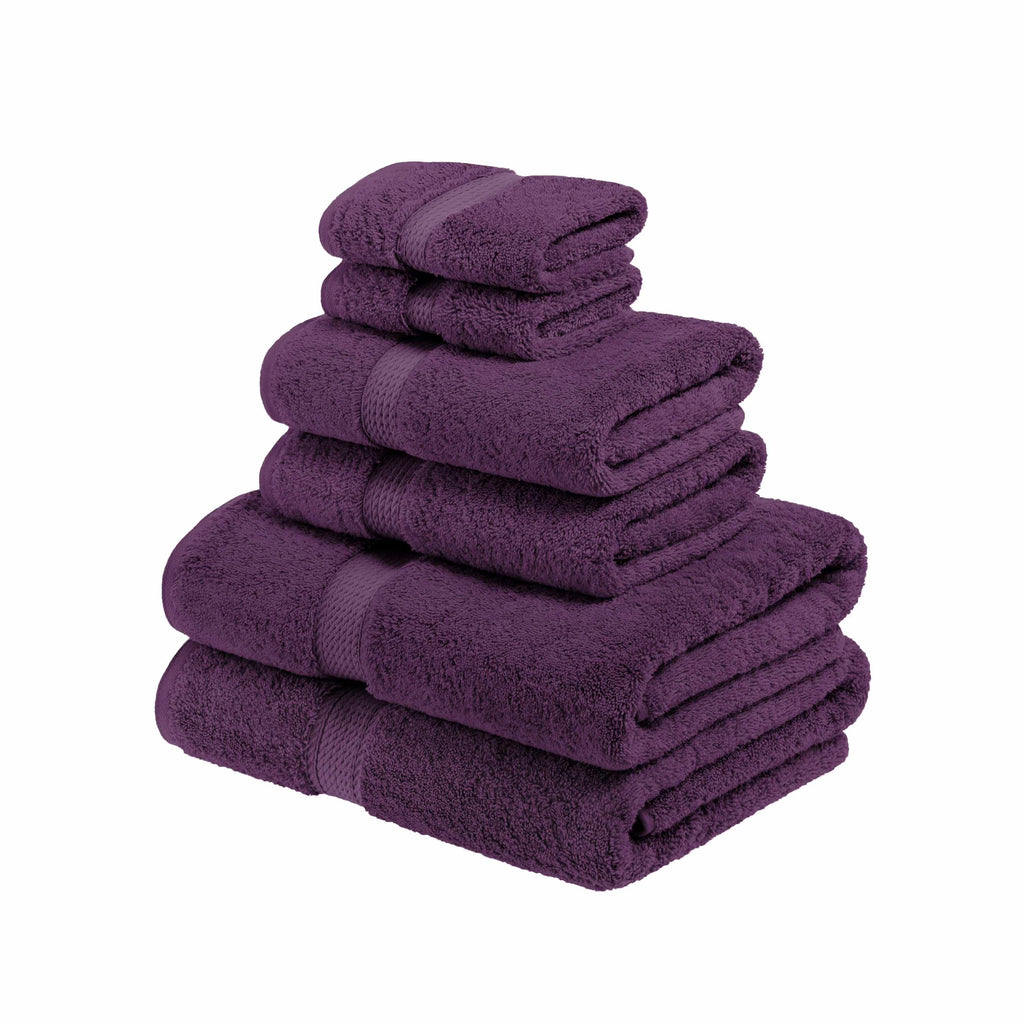 Egyptian Cotton 900 GSM Hotel Quality 6-Piece Towel Set, 2 Face, 2 Hand, and 2 Bath Red
