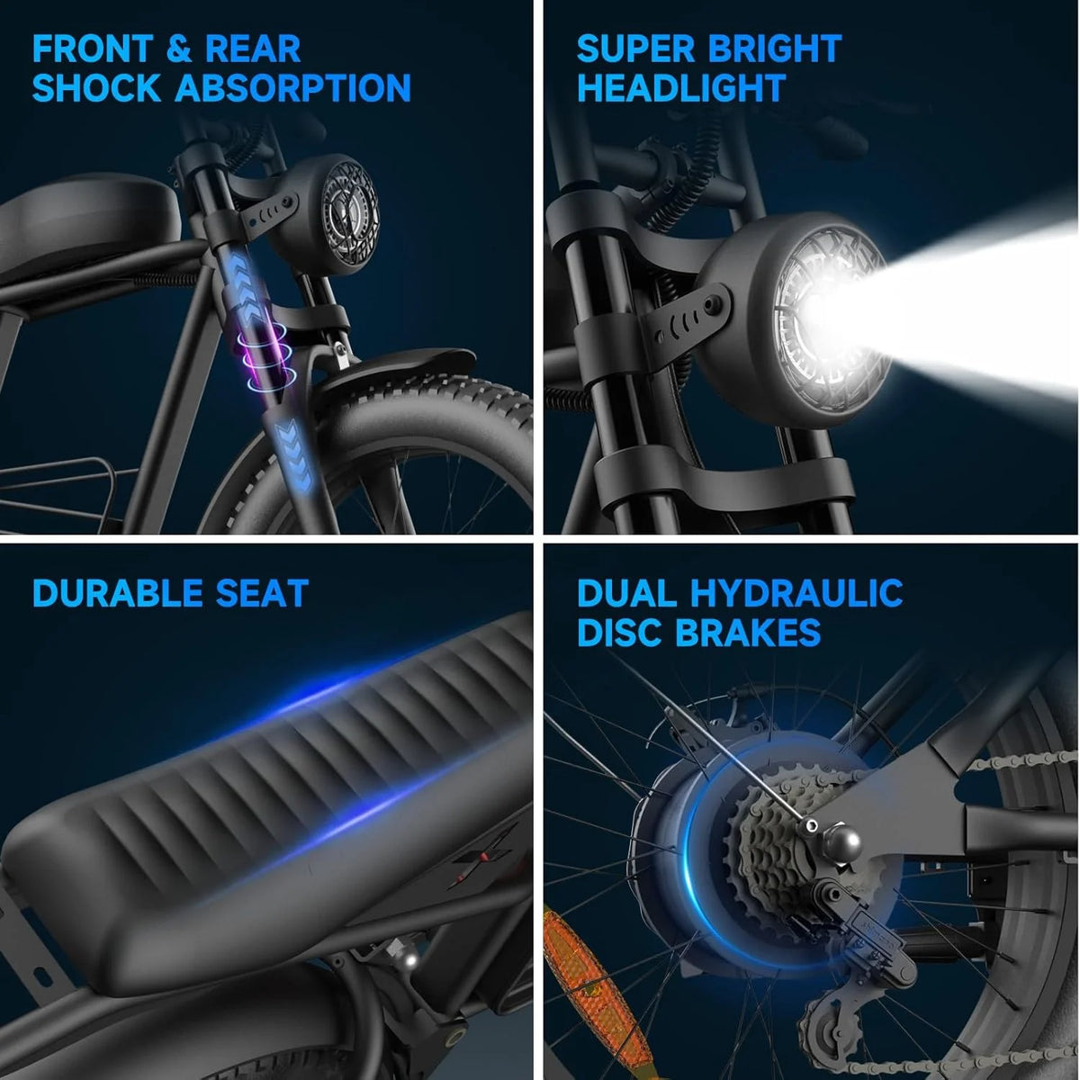 Electric Bike for Adults with 1500W Peak Motor,Max 35MPH & 56Mile Moped ebikes with 18.9AH Battery,20" Fat Tire Commuting Off Road Mountain Ebike Max 550LBS,UL2849 Certified
