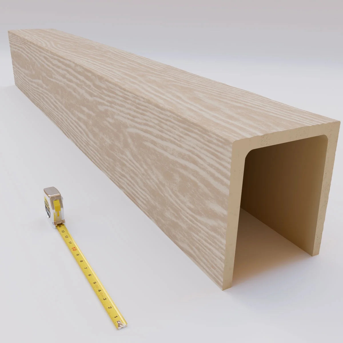 Ekena Millwork 3 1/2"W x 3 1/2"H x 120"L 3-Sided (U-Beam) Mena HeritageTimber Faux Wood Ceiling Beam, Kona Brown