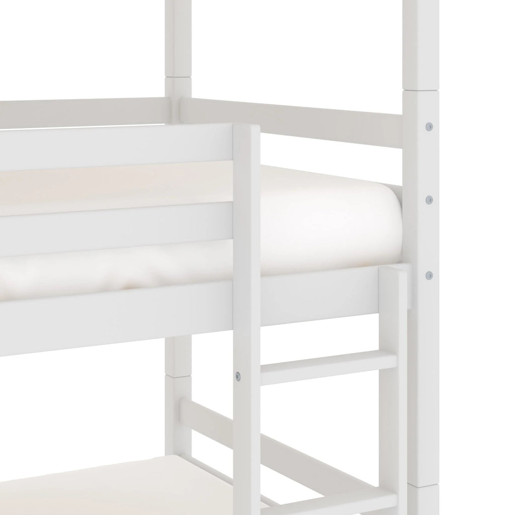 Campbell Wood Triple Twin Convertible Bunk Bed, White