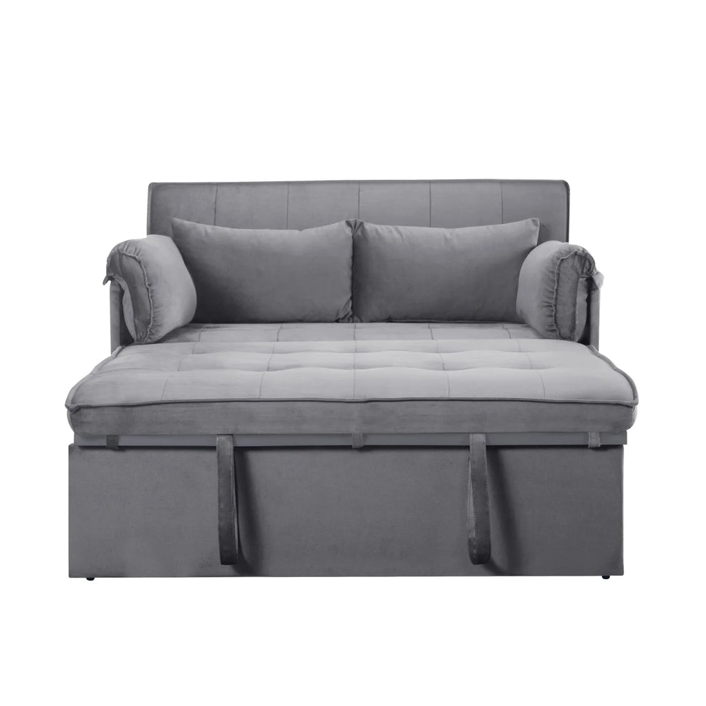 Gewnee 46" Velvet Sleeper Sofa Reclining Convertible Futon Couch Bed for Living Room, Guest & Small Spaces(Black)