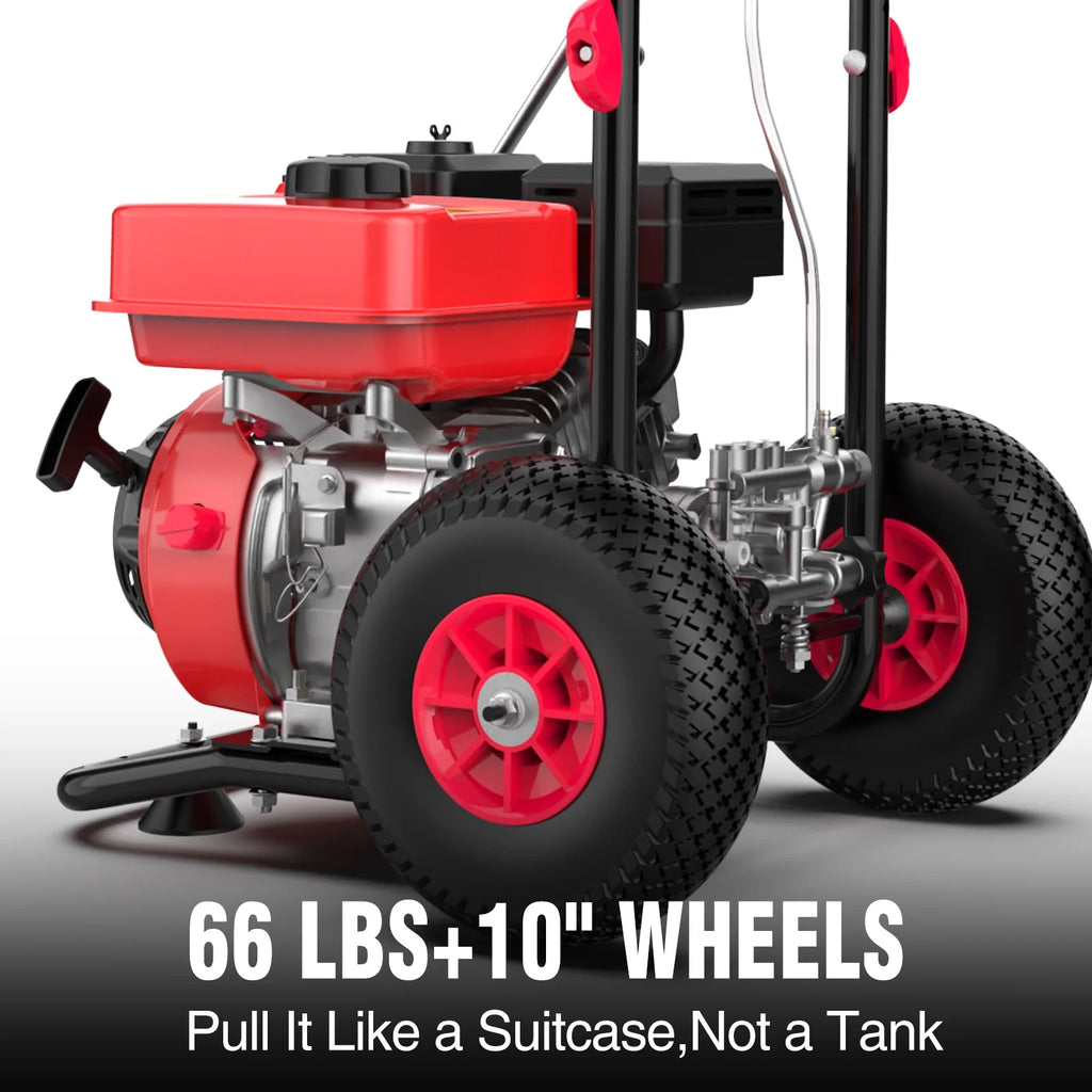 PowerSmart 3400PSI Gas Pressure Washer, 212cc Engine 2.5GPM 5 Quick-Adjustable Nozzles for Gardens