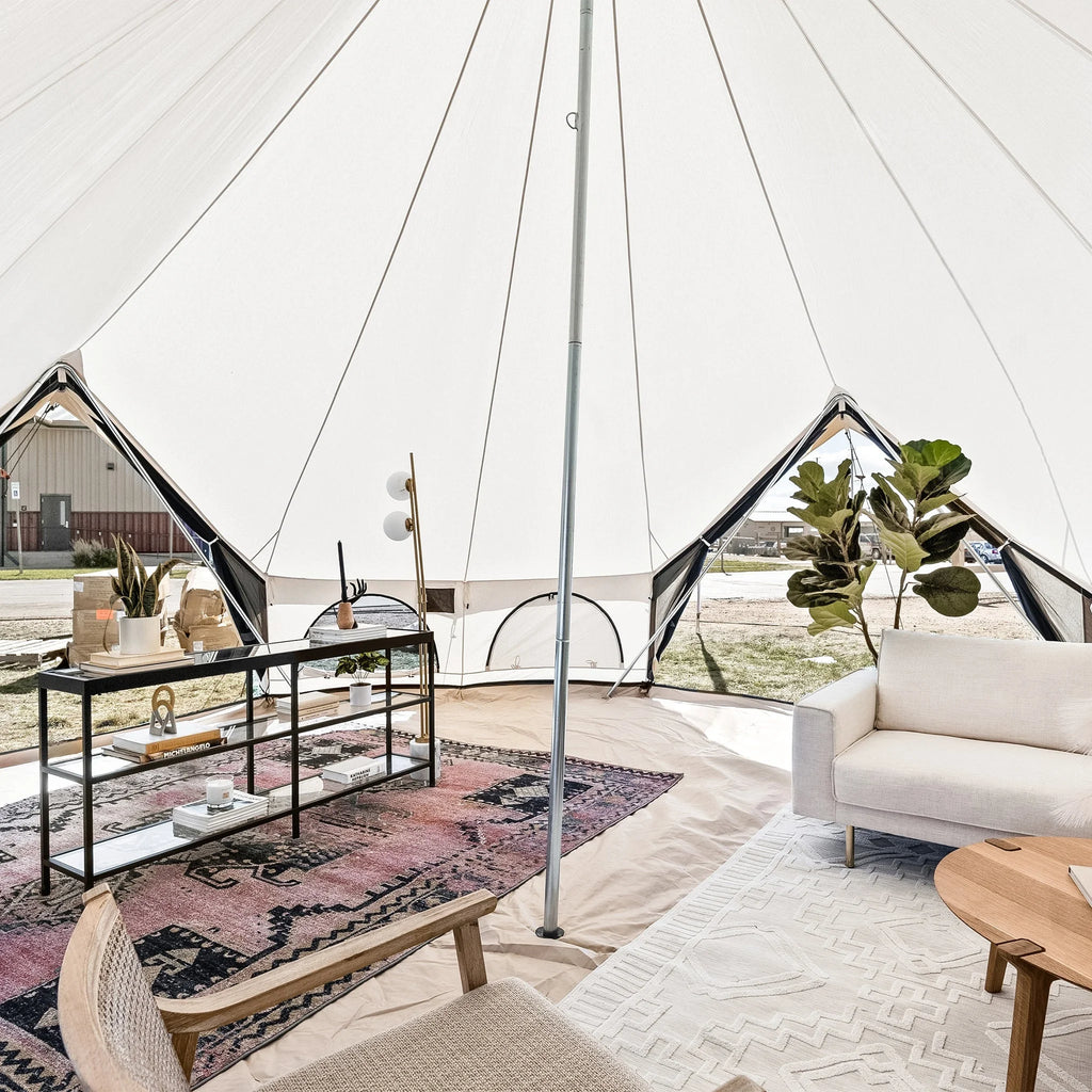 White Duck Outdoors Avalon Optimus Canvas Bell Tent (23') - Water Repellent - All Season Tent w/Stove Jack, Maximum Occupancy 12 People