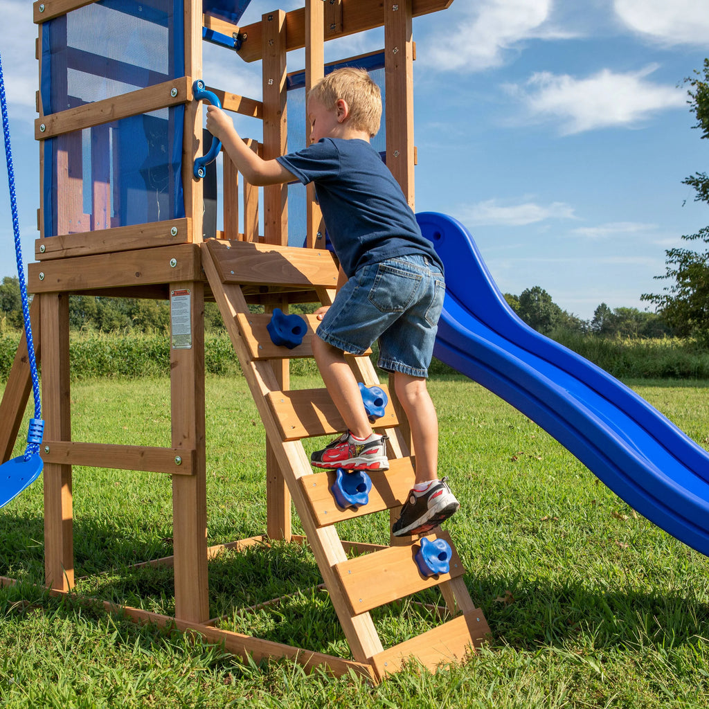 Backyard Discovery Aurora Wooden Cedar Swing Set