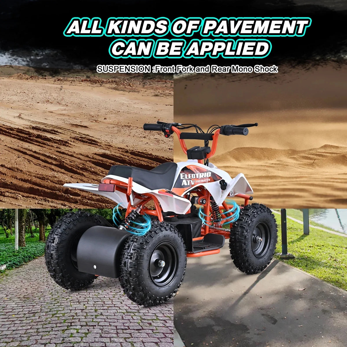 Aoemoe 500W Ride-On Racer 15mph Speed, 36V Battery, 45 60 Min Play, Blue