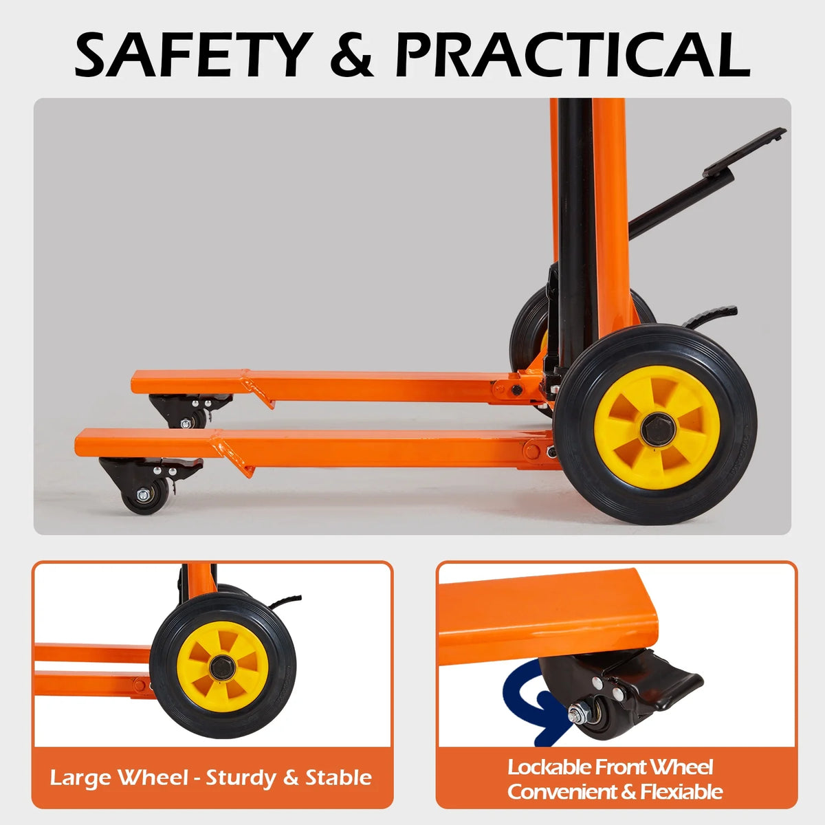 AECOJOY Hydraulic Material Lift Pallet Truck 500 Lbs,Lift Table Cart,32" Max Lift Height Pallet Truck Jack with Lockable Swivel Casters Ideal for Warehouse, Workshop and Garage Use
