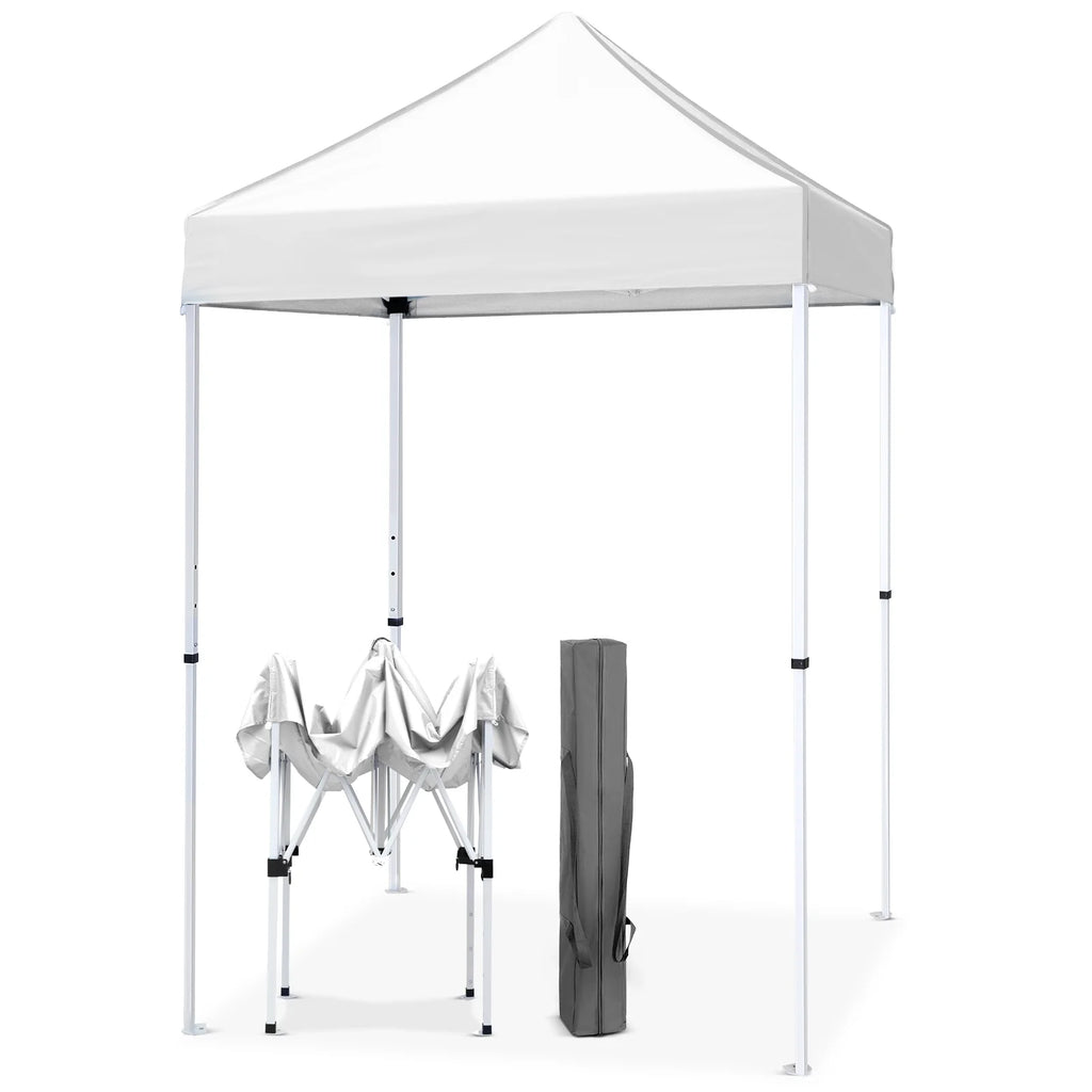EAGLE PEAK 5x5 Pop Up Canopy Tent Instant Outdoor Canopy Easy Set-up Straight Leg Folding Shelter（Blue）