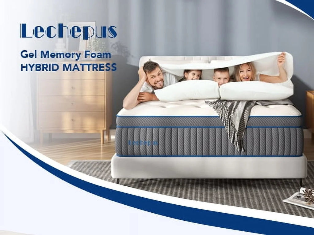 DIGLANT 14 Inch Queen Medium Plush Hybrid Mattress,Cooling Gel Memory Foam with Individually Pocket Springs, Soft Fabric Mattress Queen size for Pressure Relief, Mattress in box, CertiPUR-US