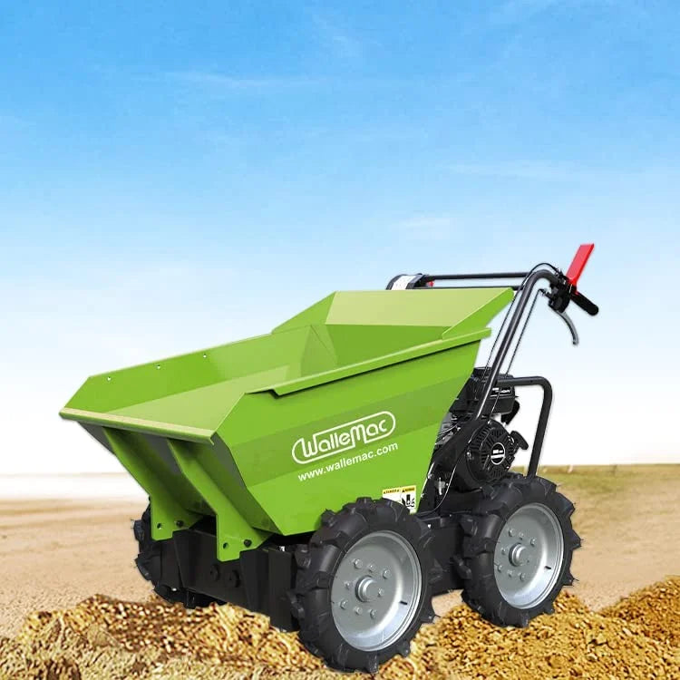 Wallemac WD30W Power Wheelbarrow 660lbs Loading Capacity 212cc 6.5HP Gasoline Engine EPA Recoil Start Motorized Utility Dump Cart Mini Wheelbarrow (B&S Engine)