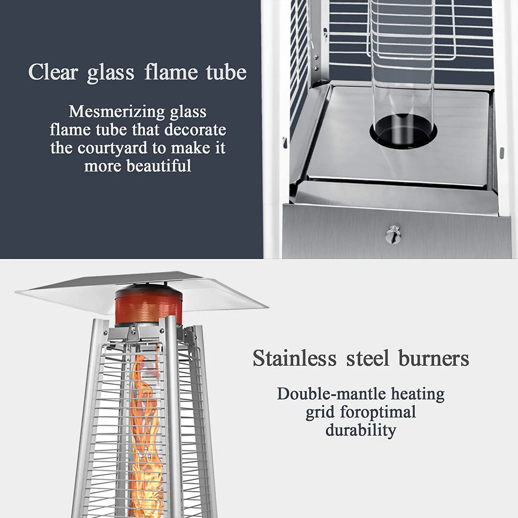 Pamapic 42000 BTU Stainless Steel Propane Patio Heater