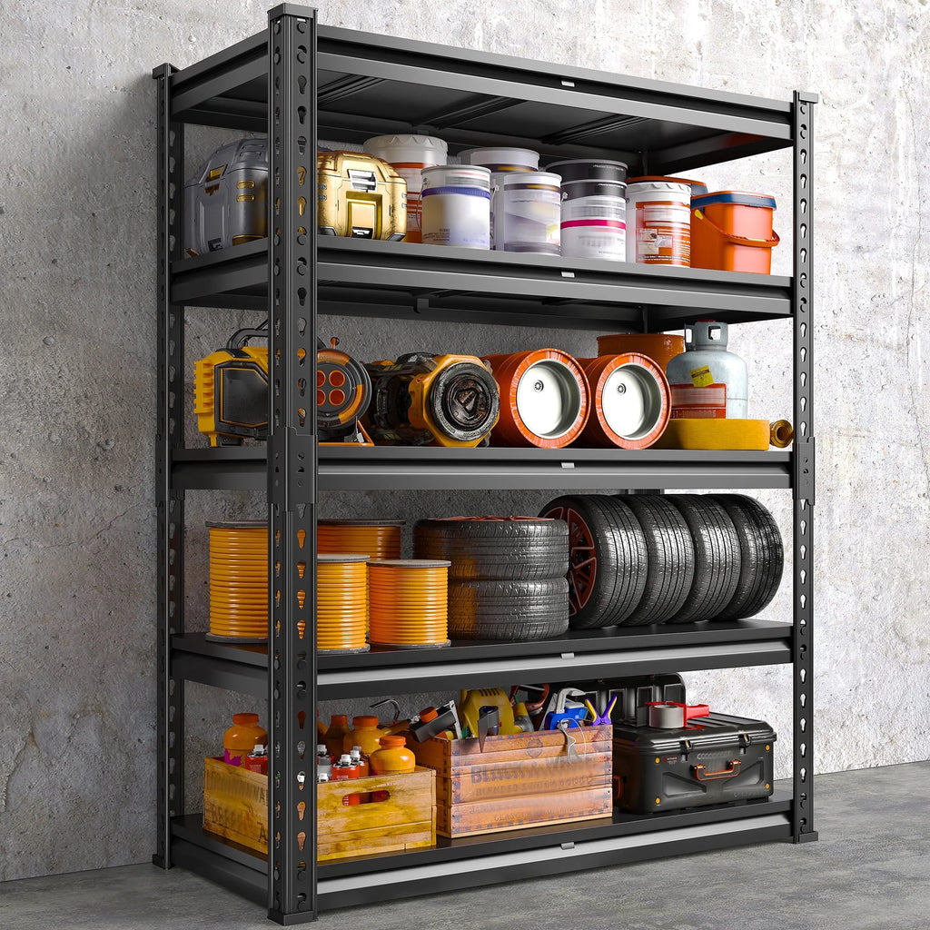 REIBII 3000 LBS Heavy Duty Storage Shelf for Garage Storage 72" Adjustable Metal Shelving Rack