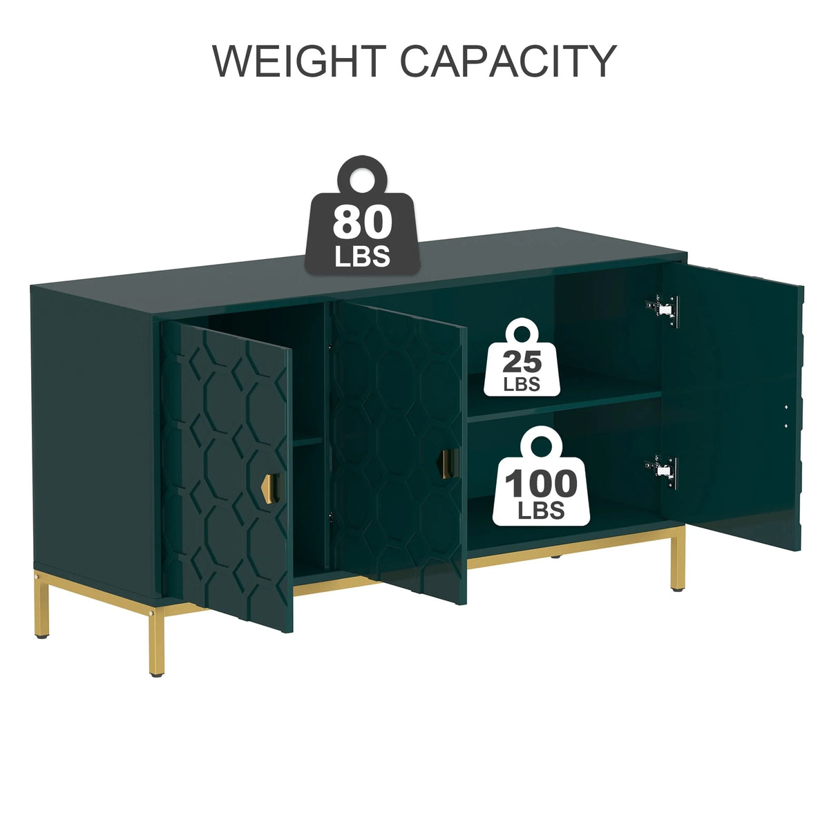 Clihome  2-Door Freestanding Locker Storage Accent Cabinet Blue