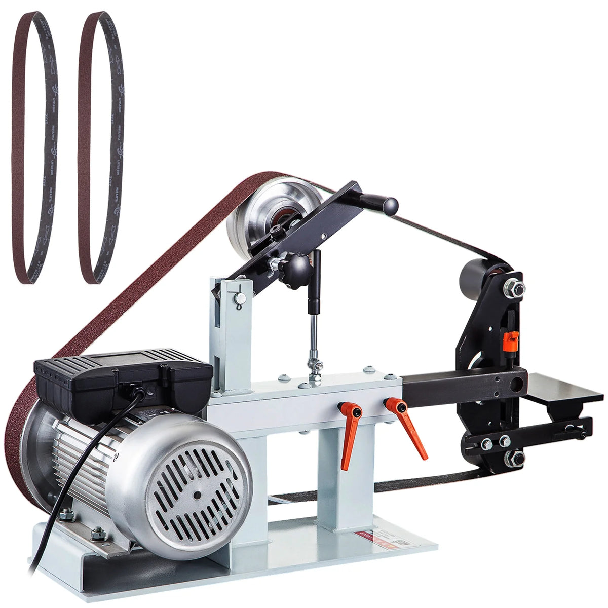 KFFKFF 2" x 82" Belt Grinder, 2HP 1500W, Versatile 3-in-1 Constant Speed Sander, 110V Bench Sander with 12" Wheel, Flat Platen Tool Rest, Ideal for Knife Crafting