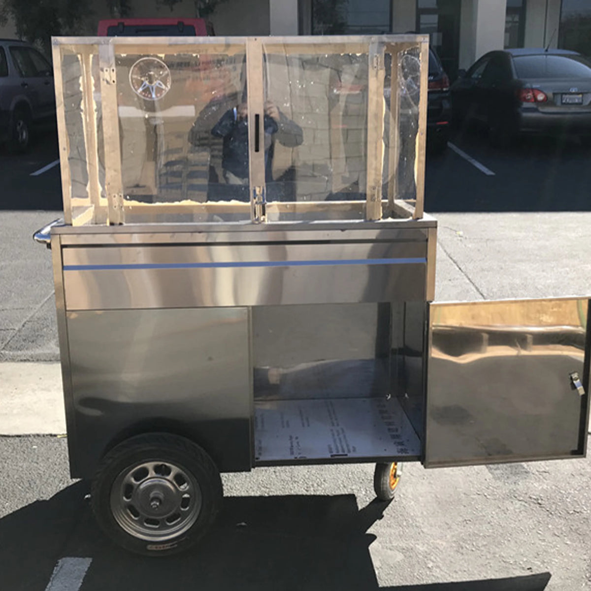 44'' Commercial Street Vendor Carro De Fruta Fruit Cart Concession Stand Street Fruit Cart