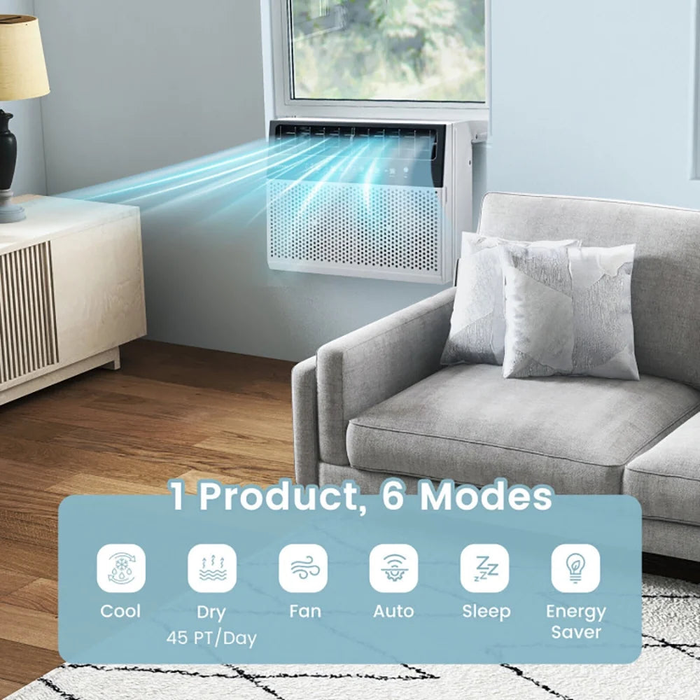 Canddidliike 12000 BTU Window Air Conditioner with Handy Remote-12000 BTU, Ultra Quiet with Open Window Flexibility