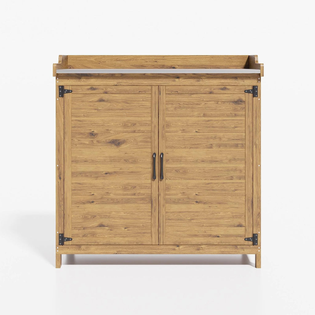 Asofer Outdoor Storage Shed, Storage Cabinet Clearance, Wooden Tool Shed, Deck Cabinet for Outside Patio Lawn