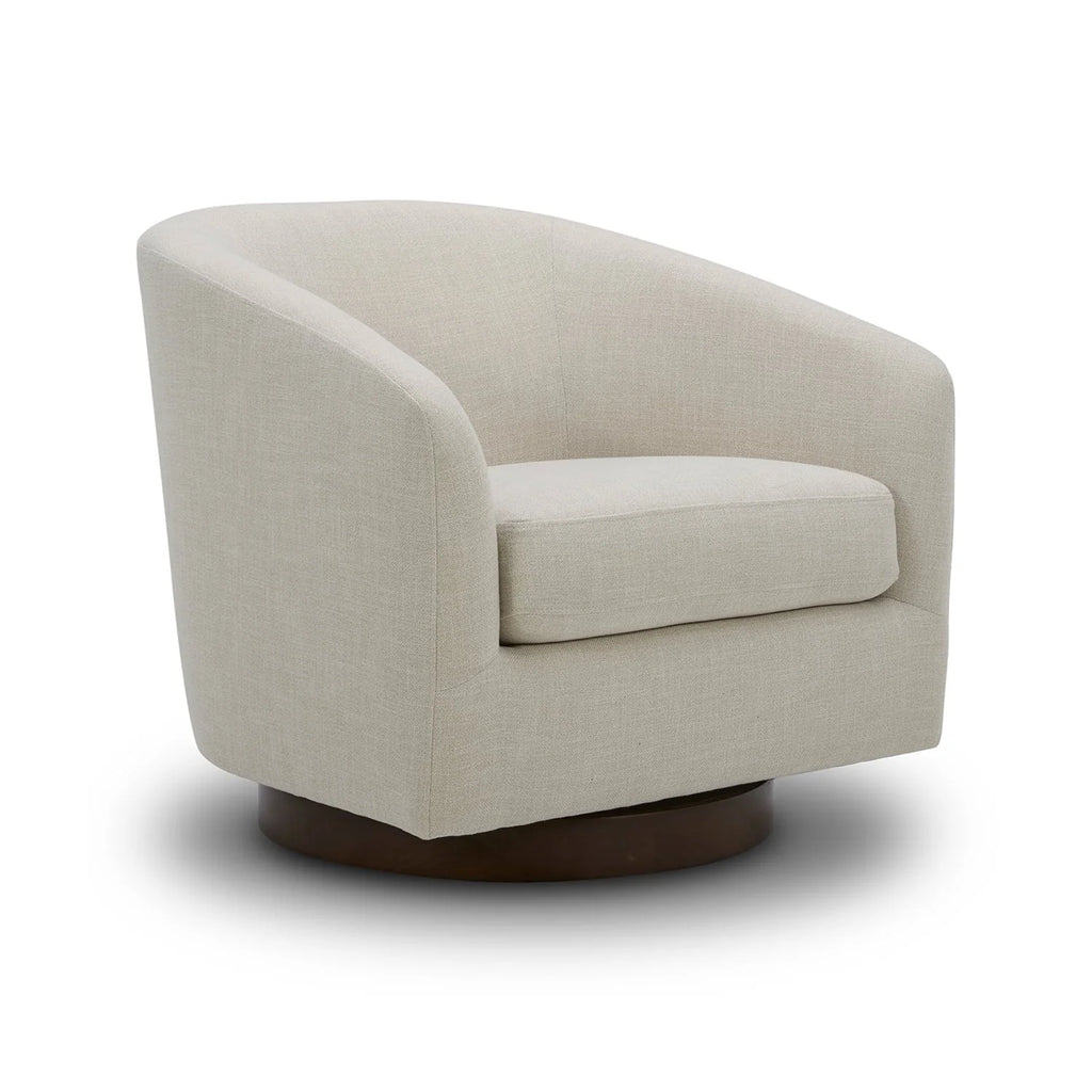 Better Homes & Gardens Bradford Wooden Base Modern Swivel Chair, Linen